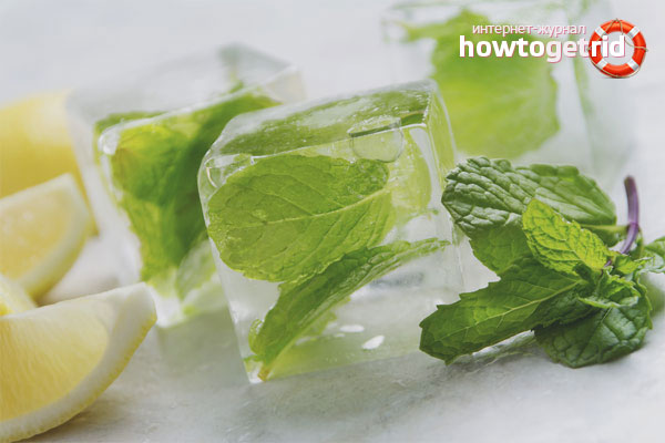 Cosmetic ice from enlarged pores on the face