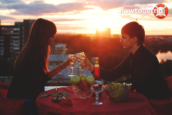 Dîner romantique sur le toit