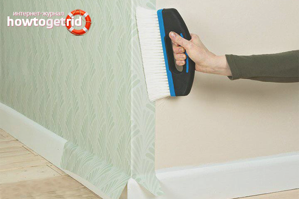 How to stick wallpaper in the corner