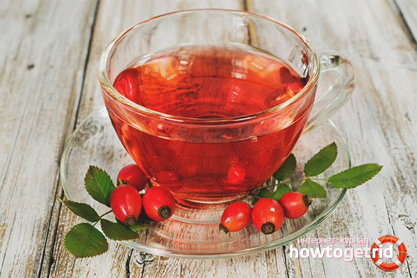 Dried rosehip tea to boost immunity