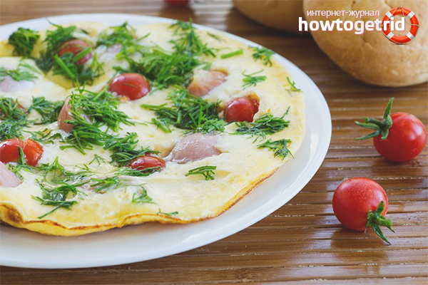 Omelette aux légumes et saucisses