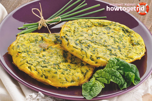 Omelette aux épinards