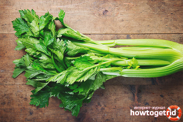 Feuilles de céleri et tige